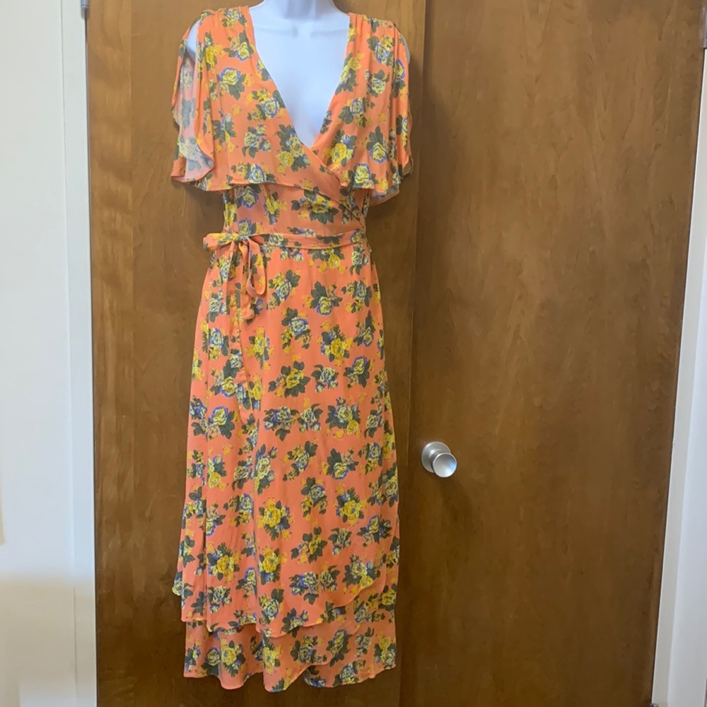 KIT & SKY WRAP DRESS SUMMER FLOWERS SZ XL